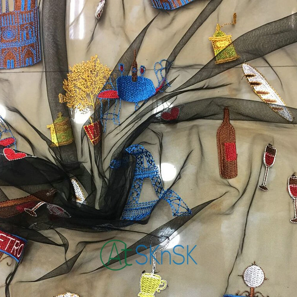 

Vintage Style Embroidery Tulle Lace dress For Diy embroidery lace fabric for lace accessories Wedding dress clothes width 140cm