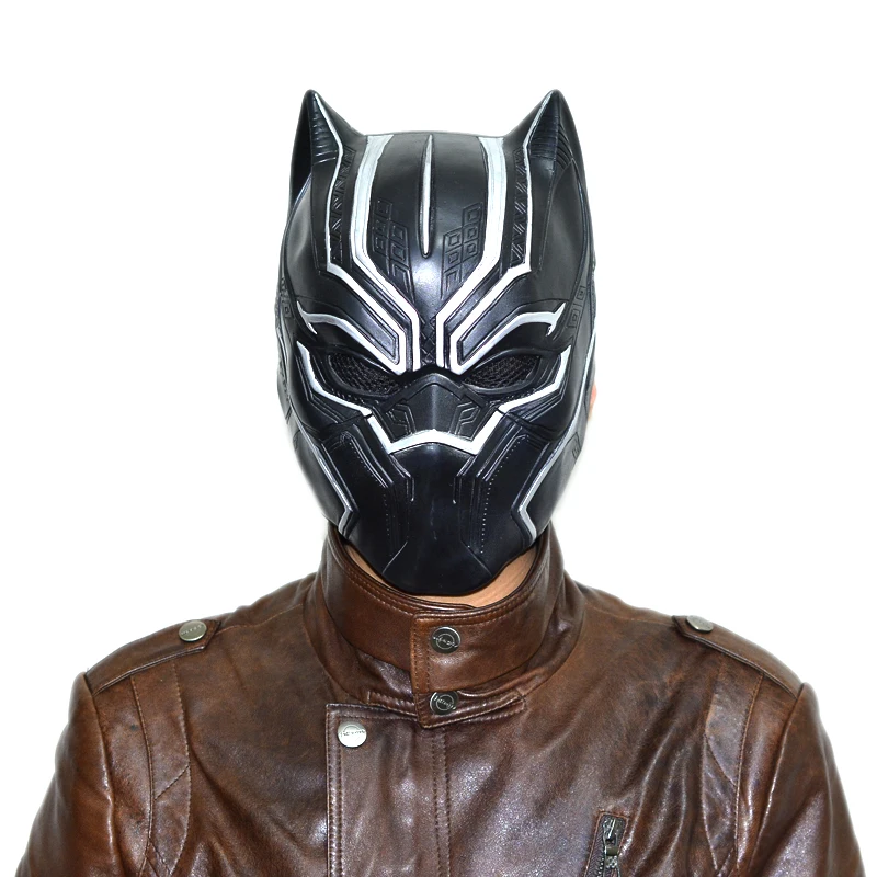 Твердые 3D черный пантера царь Ваканды T'Challa маски фильм фантастические Косплэй Для мужчин Латексная лента для вечерние маска