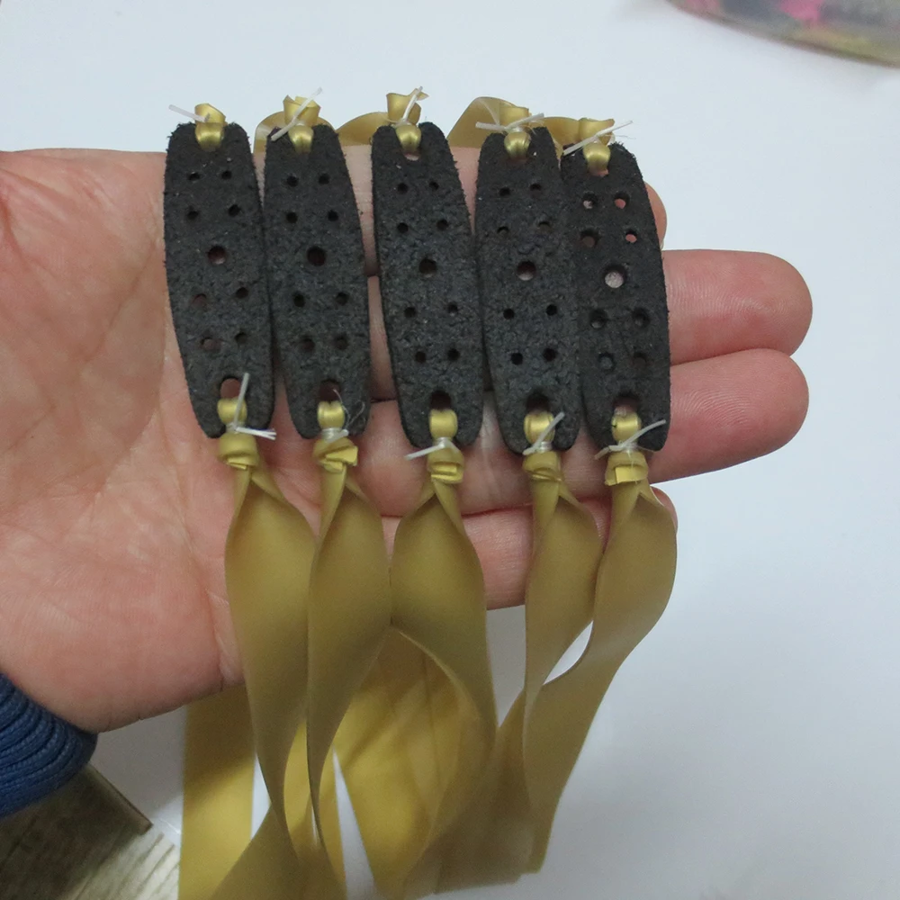 

10pieces gold color 0.75mm thick flat rubber band high quality slingshot flat rubber band slingshot latex rubber tubing