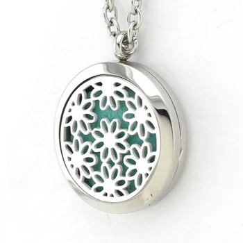 

10pcs/lot Not incude chain Stainless Steel 30mm Floral Aroma Essential Oil Diffuser Perfume Locket Pendant