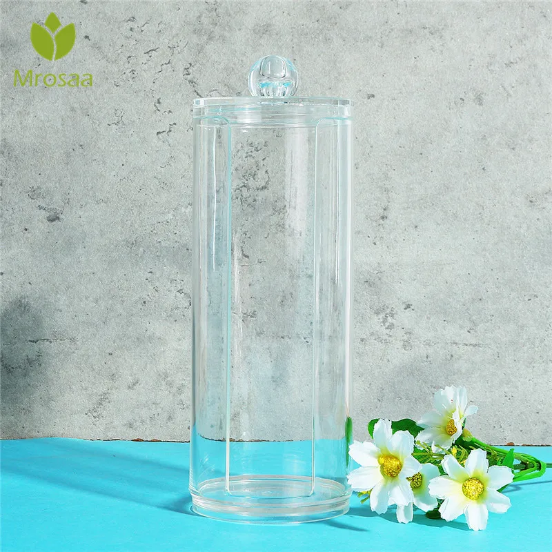 

Acrylic Cotton Swab Makeup Organizer Storage Box Make Up Cotton Pad Holder Cosmetics Organizer Storage Case Portable Container