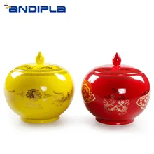 Ручная роспись Пион цветок чай Caddy керамика Кунг Фу чай Набор банок для хранения конфет канистра специи герметичная банка Винтаж Домашний декор