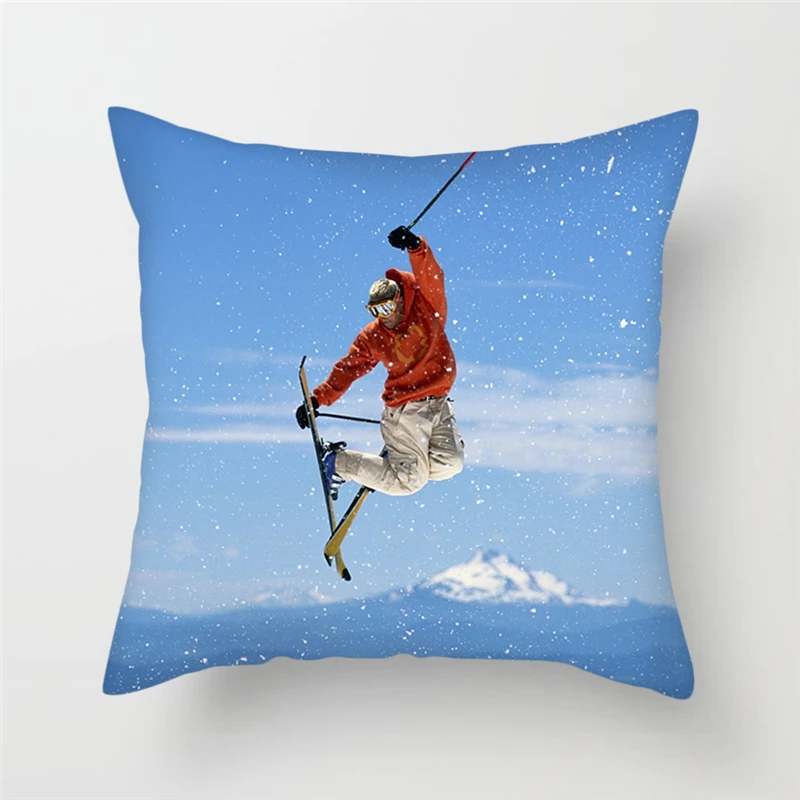 Fuwatacchi Sports Pillow Cover Ski Surf Motor Sports Cushion Cover