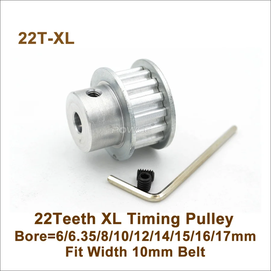 POWGE 22 Teeth XL Timing Pulley Bore 6/6.35/8/10/12/14/15/16/17mm Fit W=10mm Synchronous Belt 22T 22Teeth | Строительство и