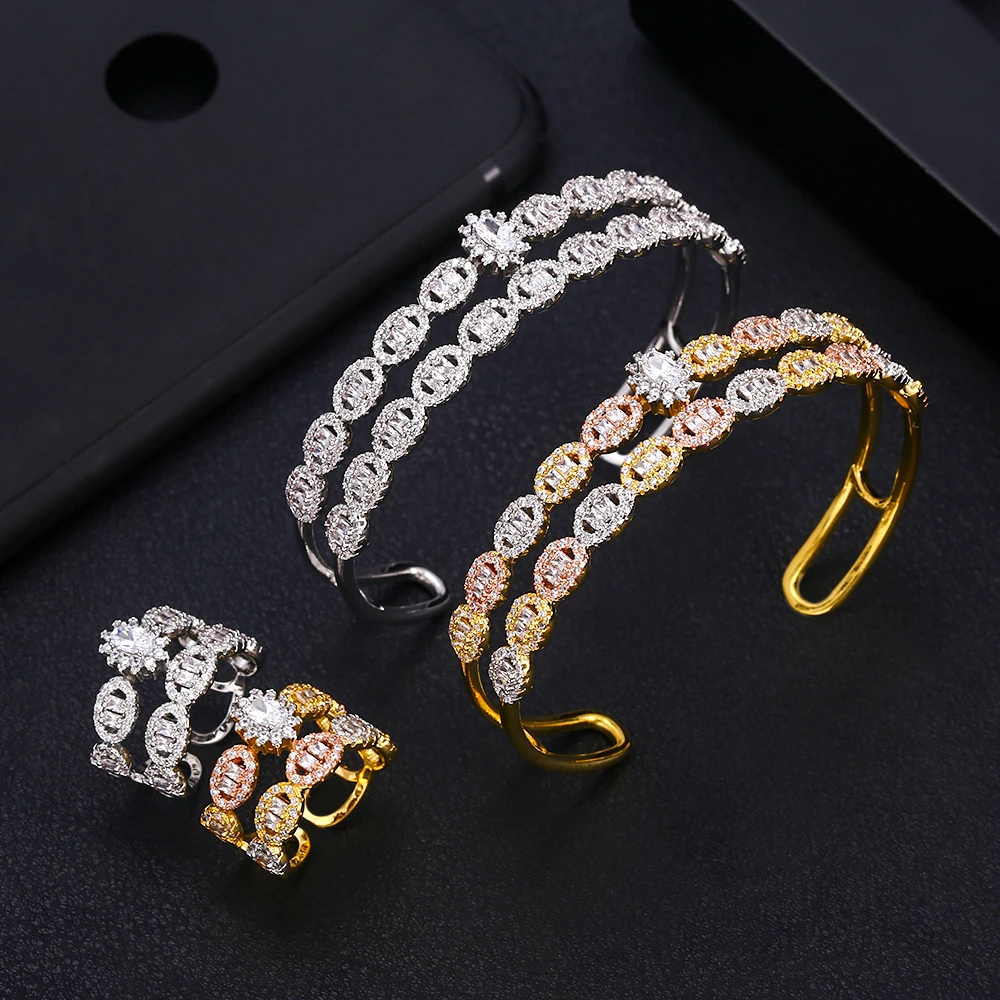 

Acckingh Luxury accessories fashion Jewelry set Bracelet sets ring and bangle sets AAA zircon micro pave