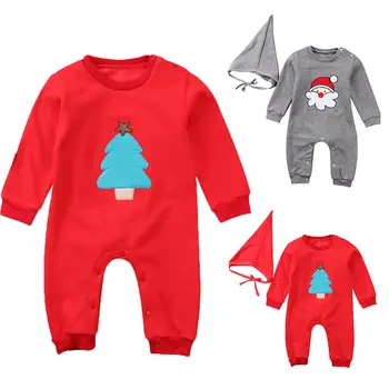 

PUDCOCO Newest Hot Christmas Newborn Baby Boy Girl POP Casual Rompers +Hat Jumpsuit Playsuit Outfits Set Clothes 0-18M