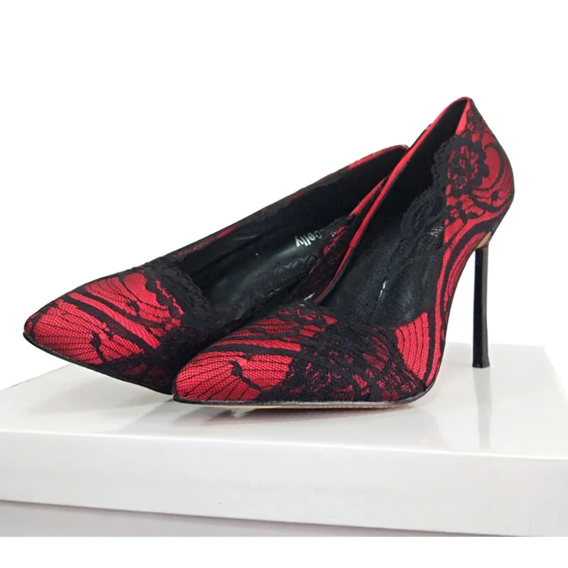 Carollabelly Shoes Woman High Heels Pumps Lace High Heels Women Shoes High Heels Wedding Shoes Pumps Red Nude Shoes Heels