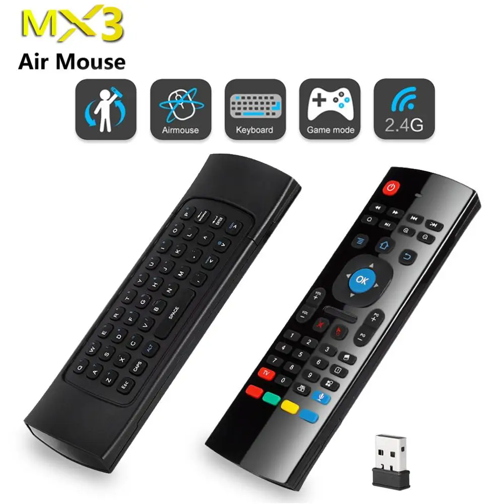 

Satxtrem MX3 Voice Control Wireless Fly Air Mouse Keyboard 2.4G Mini Keyboard Smart Remote Control For Android TV Box Smart TV