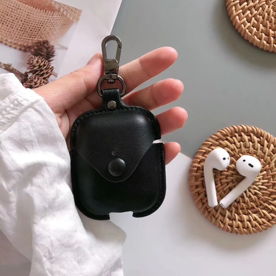 Роскошный кожаный деловой чехол для наушников Apple Airpods 2 аксессуары Air Pods мягкая