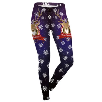 

Digital Printed 3D Women Leggings Christmas Snowflake Pajamas Leggings High Waist Skinny Santa Xmas Pencil Pants Cosplay Leggins