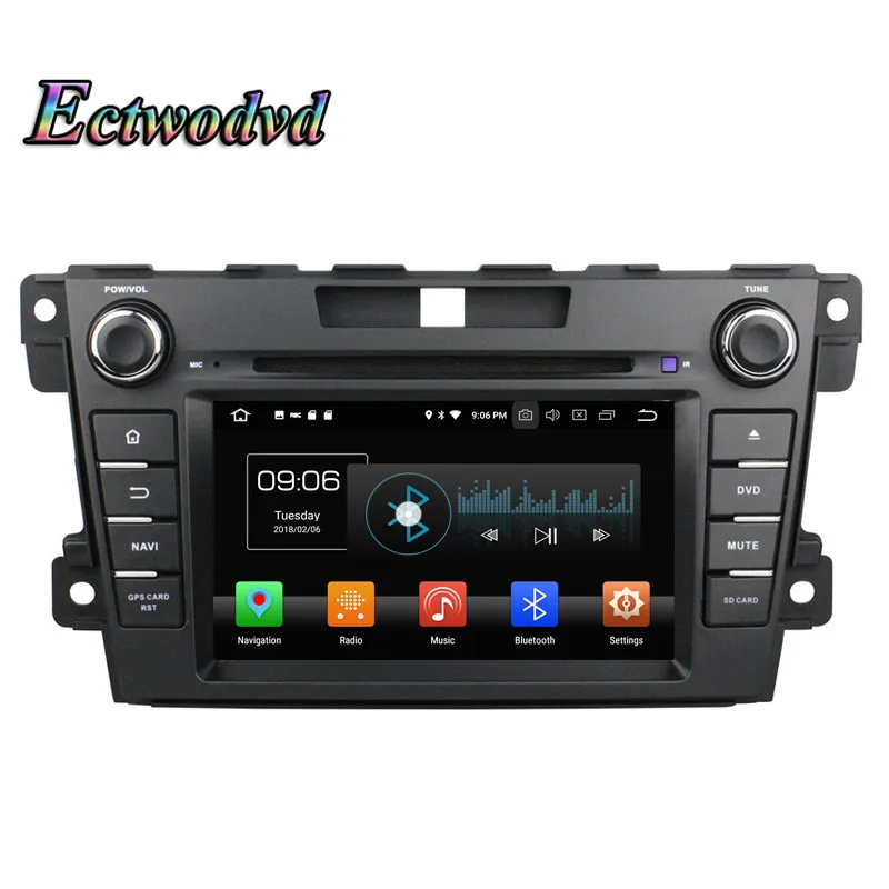 Best Ectwodvd Octa Core 4G RAM 64G ROM Android 9.0 Car Multimedia DVD Player GPS HeadUnit For Mazda CX-7 2012 2013 13
