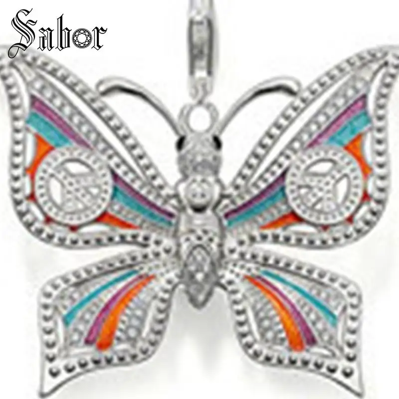 

925 Silver Zirconia Lobster Clasp Big Butterfly Pendants Fit Necklaces Most Fashion Jewelry for Women Men thomas jewellery