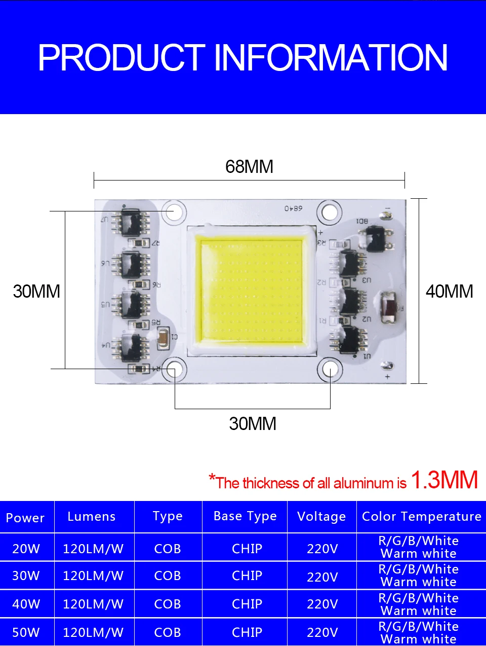 Smart IC Cob led chip lamp (2)