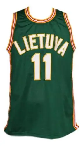 Lietuva Литва #11 Arvydas Sabonis Ретро Баскетбол Джерси мужские сшитые на заказ любой номер