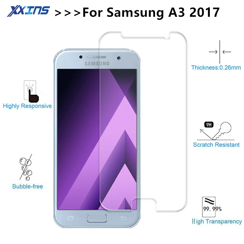 Tempered Glass For Samsung A3 2017 Screen protective cover smartphone