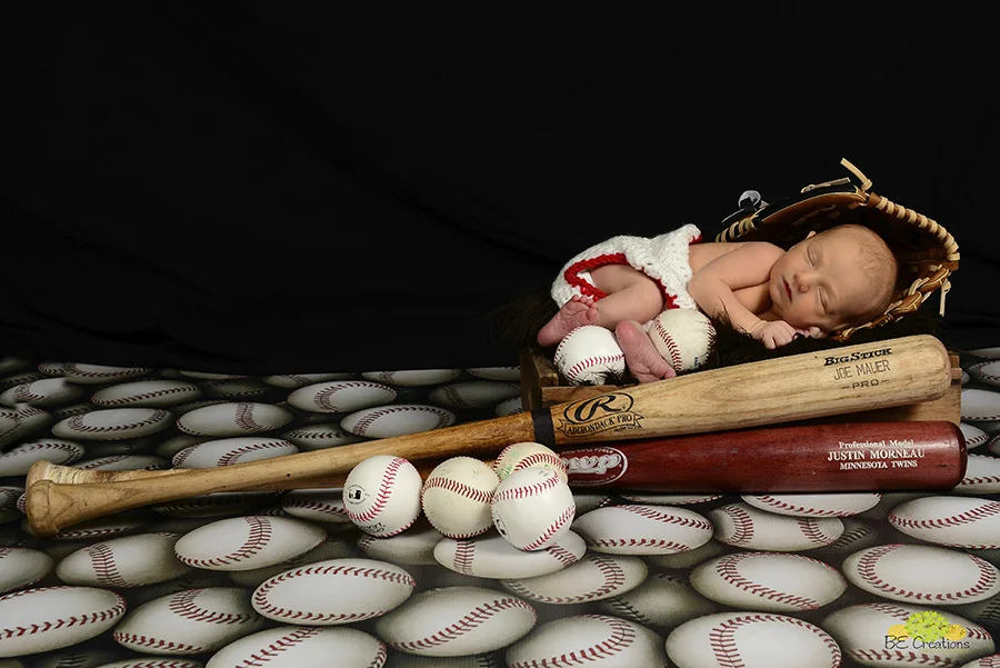 Baseball Sports Vinyl Photography Background - Custom Children Photo Backdrop for Studio - S-1389 image 4