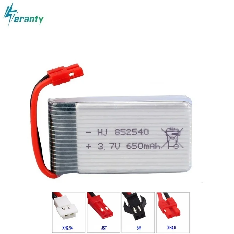 Высокая скорость 3,7 V 650mAH 25c для Syma X5C X5HC X5HW FY550 HJ818 HJ819 Квадрокоптер Lipo батарея 3,7 V 852540 батарея для XH4.0 разъем