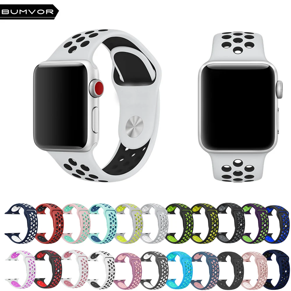 

BUMVOR for Apple Watch Replacement Watch Strap for Apple Watch Bands 44MM/40MM/42MM/38MMSeries 4 3 2 1 silicone strap for iwatch