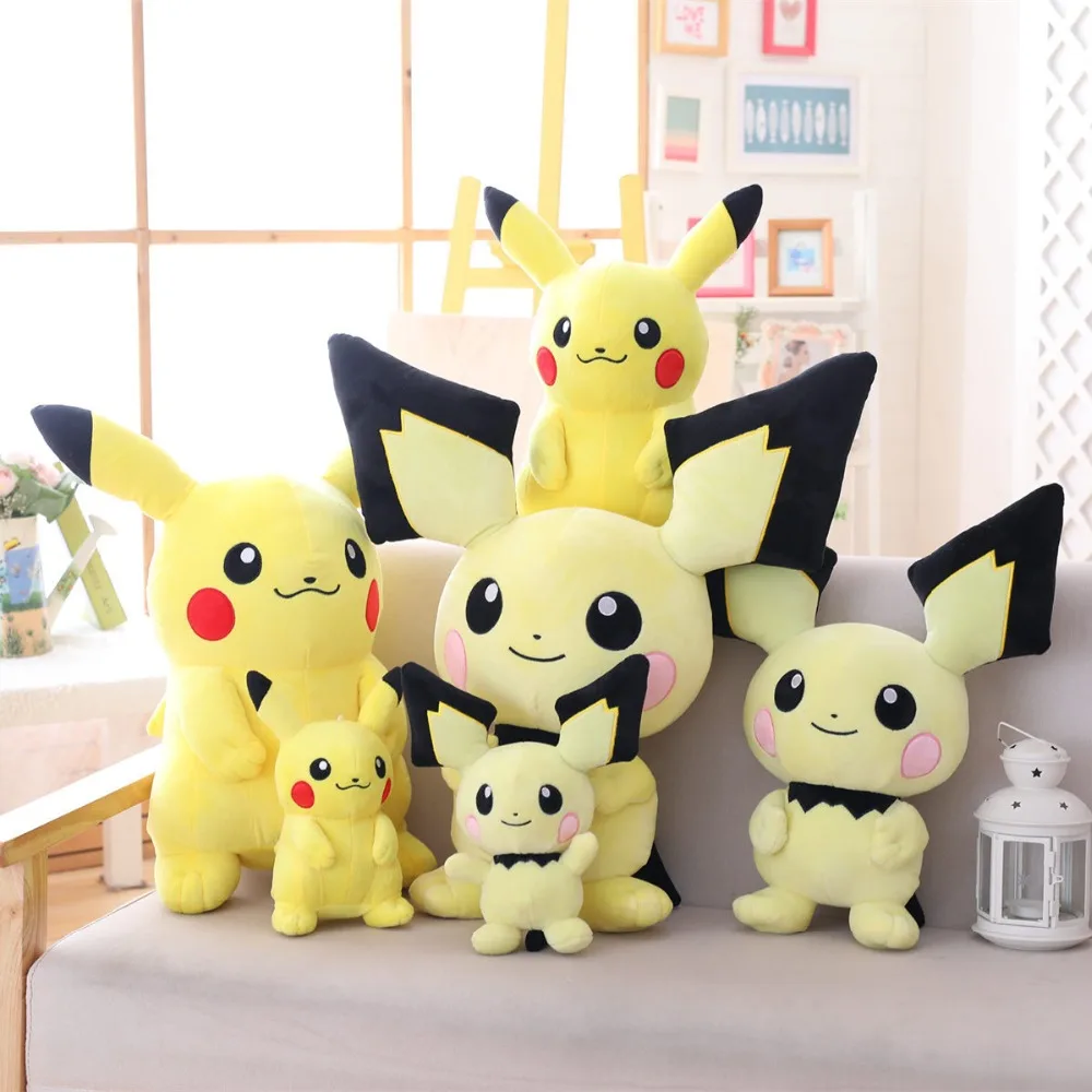 

New Cute Anime Pikachu Plush Toys for Children Collection Pikachu Soft Kawaii Pillow Stuffed Animal Doll For Kids Christmas Gift