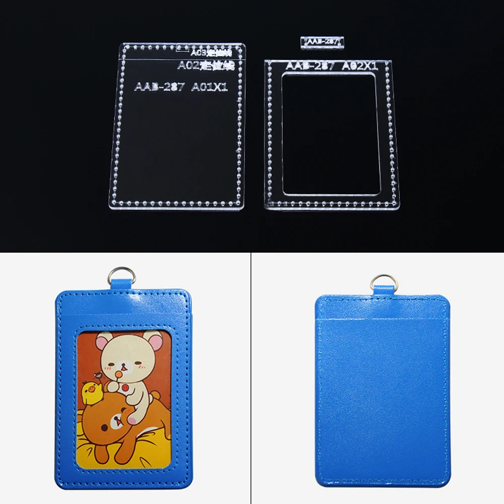 

DIY Handmade Leather Goods Blue Card Holder Bus Access Card Card Package Acrylic Template For Leather Tools Access