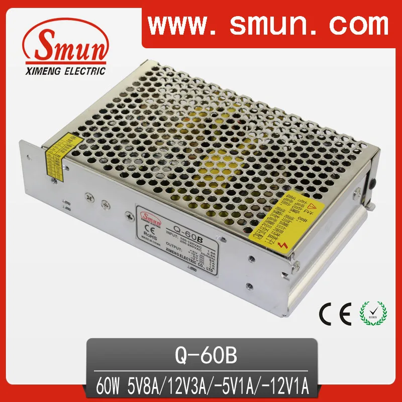 Hot Sale SMUN Q-60B 60W 5V8A/12V3A/-5V1A/-12V1A Quad Output Switching Power Supply SMPS | Обустройство дома