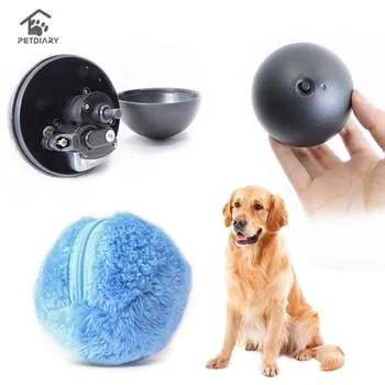 4 Color Set Electric Toy Ball Dog Cat Toy Automatic Pet Plush Ball Activation Automatic Ball Chew Plush Floor Clean Toys Pet