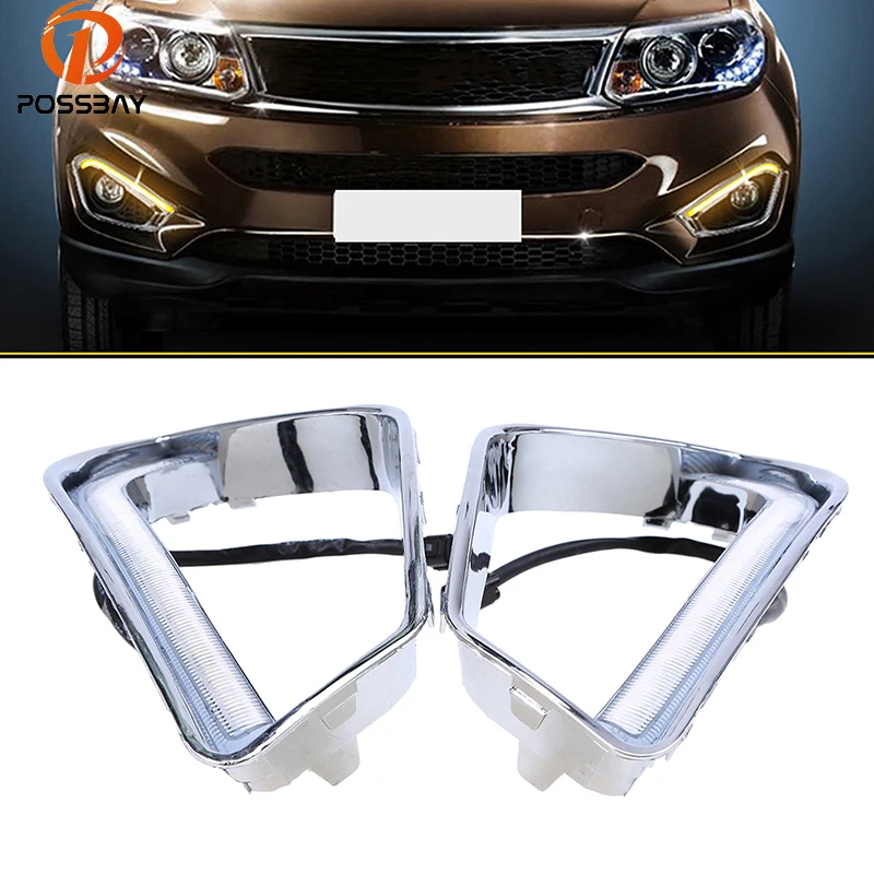 

POSSBAY12V Super Brightness Car LED Daytime Running Light for Chery Tiggo 5(T21) 2013-2015 Car Styling DRL Signal Luces Lamp