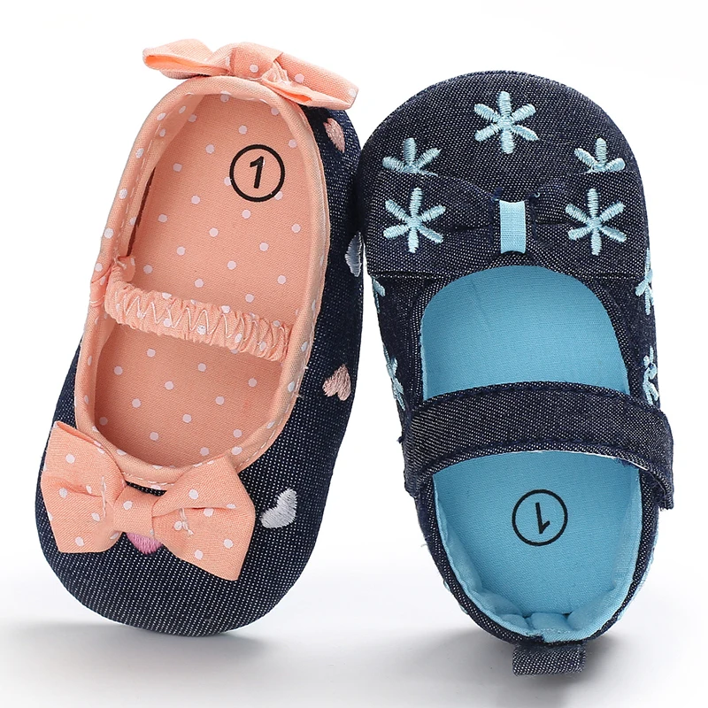 Infant Princess Mary Jane Baby Girls Shoes Crib Footwear Heart Print