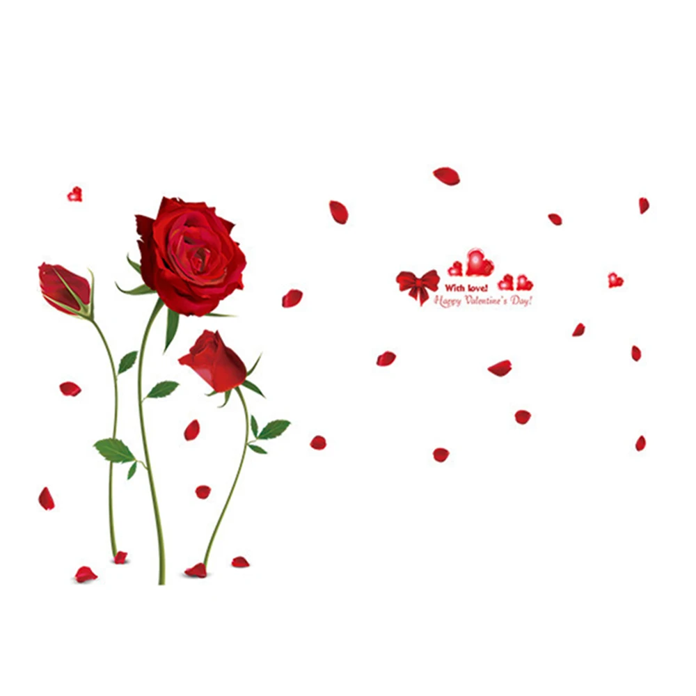 Buy DIY 1Pcs rose flower and rose petal Sticker Beautiful 3D DIY Home Decal Art