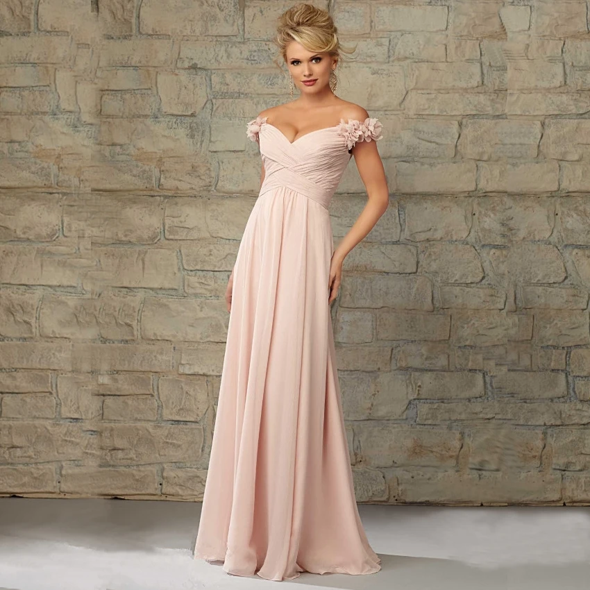 

illusion V Neck Pleat Chiffon Cap Sleeve Beautiful Women Customized Long Simple Elegant prom gown Formal 2018 bridesmaid dresses
