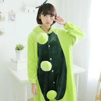 

Adults Jumpsuit Peas Costumes Animal Unisex Flannel Onesies Sleepwear For man and women Pajama Pijama Halloween Costumes