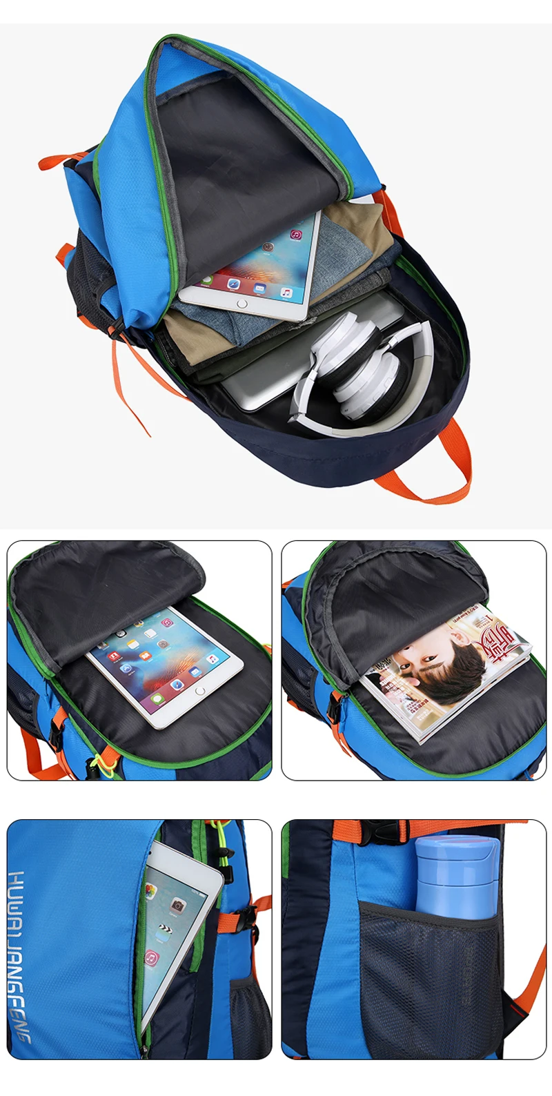 Мужской женский туристический рюкзак, походный рюкзак, сумка для альпинизма, нейлоновая большая емкость, сумки для улицы для мужчин и женщин, большая емкость
