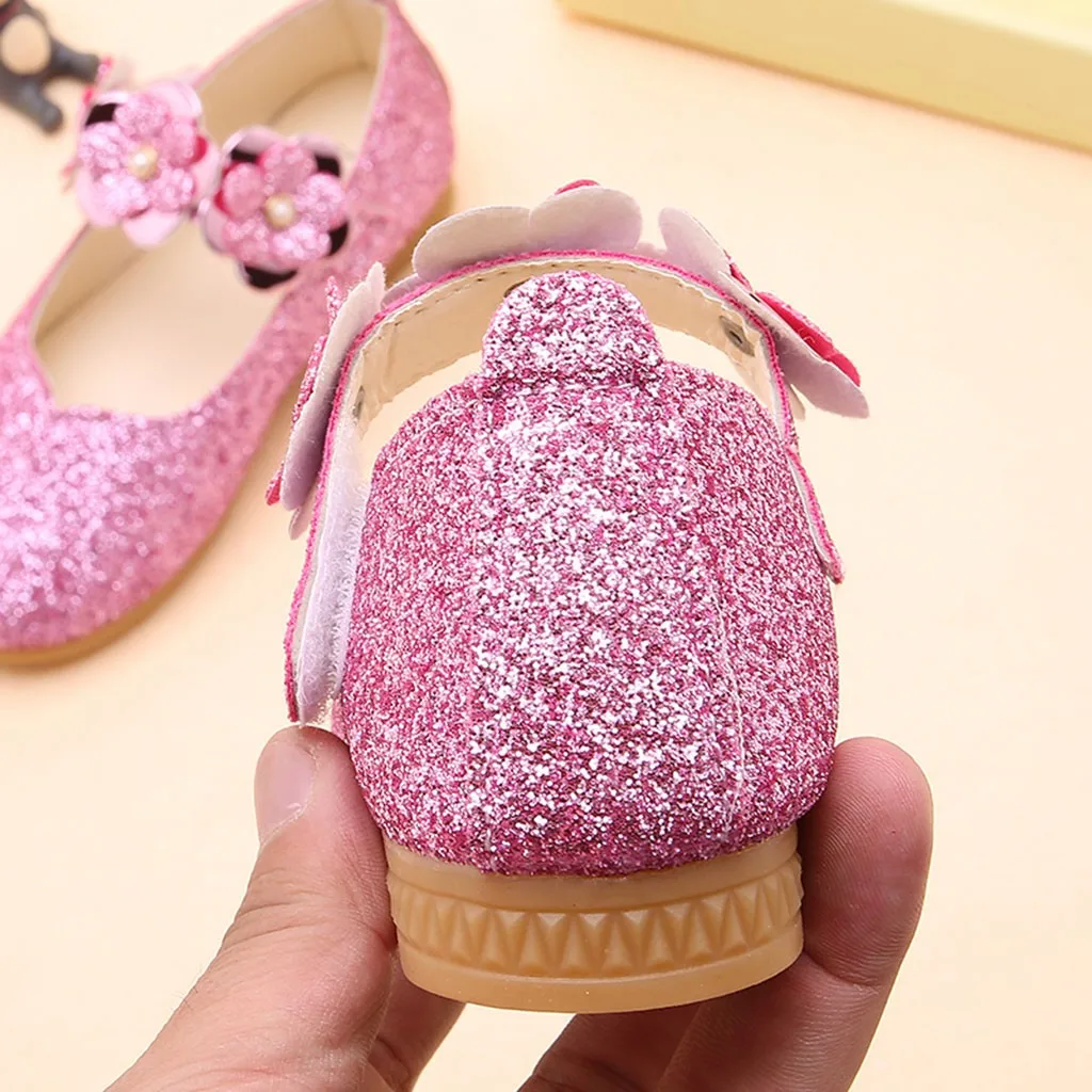 Обувь для девочек для вечеринок и свадеб; обувь принцессы с блестящими цветами; детская повседневная обувь