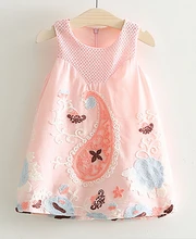 2017 d’été enfants vêtements filles robes de causalité élaborer imprimé sans manches en coton fille robe pour les filles enfants robes