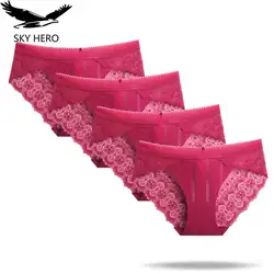 SKY HERO женщина нижнее бельё для девочек бамбуковые трусики Ondergoed Dames слипы Панталоны женские бесшовные Culotte Femme хлопок кружево пикантные
