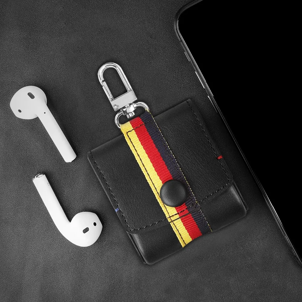 Для Airpods кожаный чехол Зарядное устройство aripod защитный для кожа черный Arpods Airpos