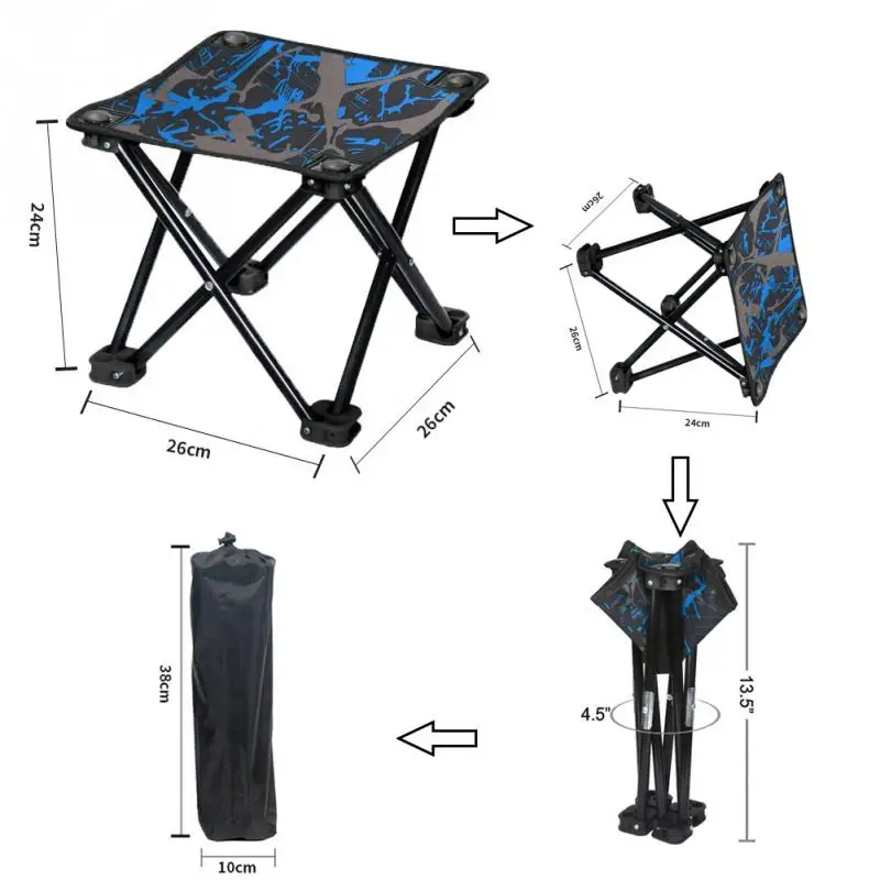 Открытый переносной раскладной стул мини-стул для пикника ультралегкий рыболовный стул ткань Оксфорд походный стул складной для рыбалки 26x26x24 см#1123