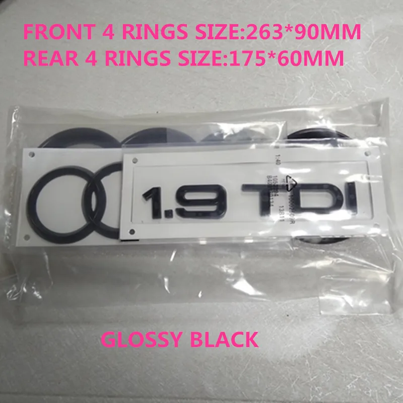 

New Accessory Audi Sticker Car Modle Decal Trunk Badge 2002 A4 1.9 Tdi Quattro Letter Front Logo Emblem Glossy Black
