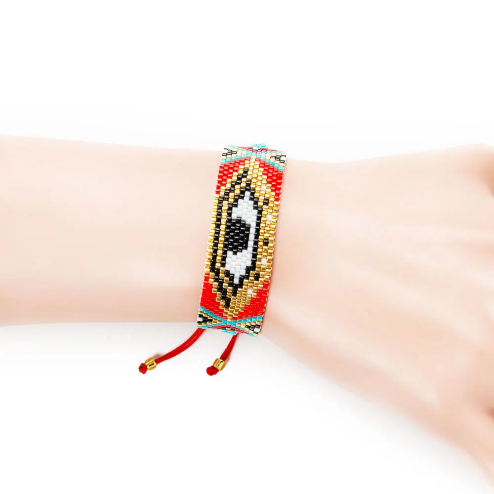 Браслет evil eye MIYUKI браслеты с кисточками бисер регулируемый ручной работы тканый женский подарок ювелирные изделия