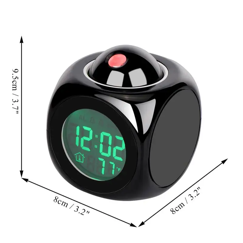 Светодиодный дисплей проектор часы с подсветкой Питание от батареи вращающийся будильник для домашнего декора спальни