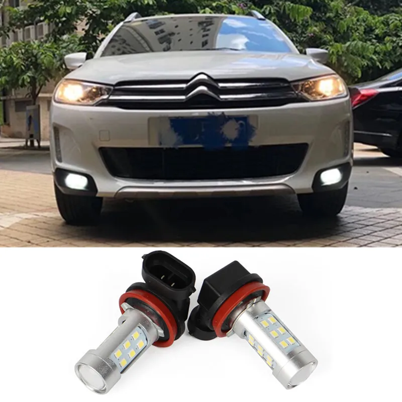 

2X H8 H11 LED Projector Fog Light Bulb Drl For Citroen C2 C4 C4l C5 Triumph Daytime Running Light