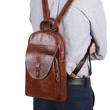 Винтажный Мужской рюкзак из натуральной кожи, рюкзаки для подростков, школьная сумка, маленькая нагрудная сумка, женские сумки через плечо, дорожные сумки