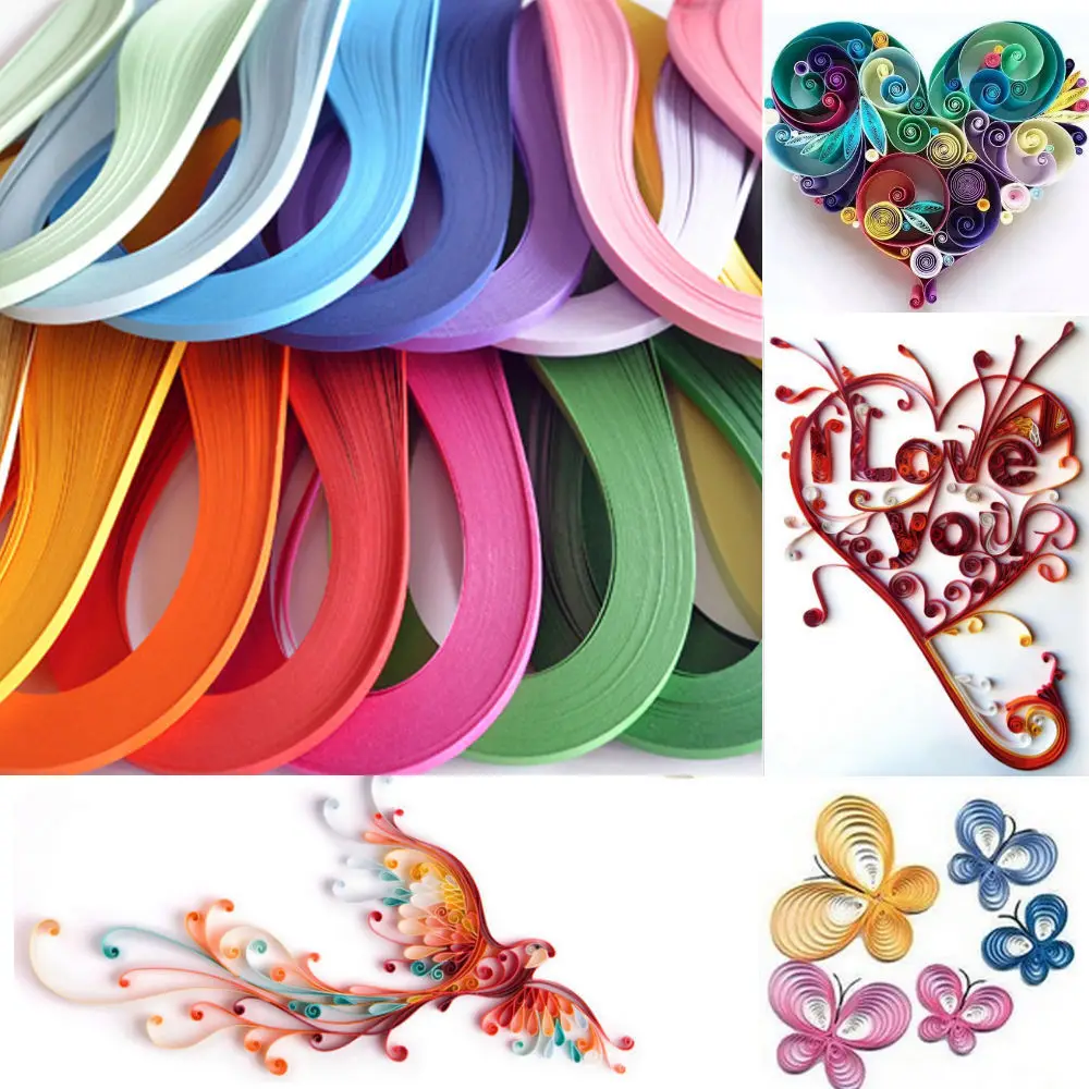 

120 Stripes Quilling Paper 3mm Width Solid Color Origami Paper DIY Hand Craft Decoration Pressure Relief Gift