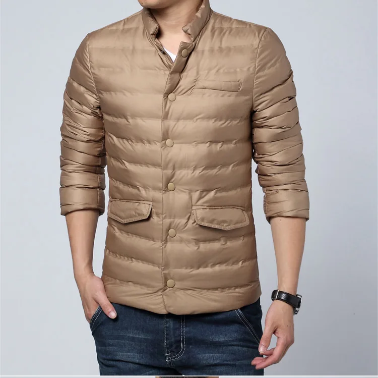 Mens Winter Cotton Padded Jacket and Coat Plus Size Stand Collar Puffer Jacket Men Slim Black Khaki Parka Men Warm Quilted Coat Mens Winter Cotton Padded Jacket and Coat Plus Size Stand Collar Puffer Jacket Men Slim Black Khaki Parka Men Warm Quilted Coat