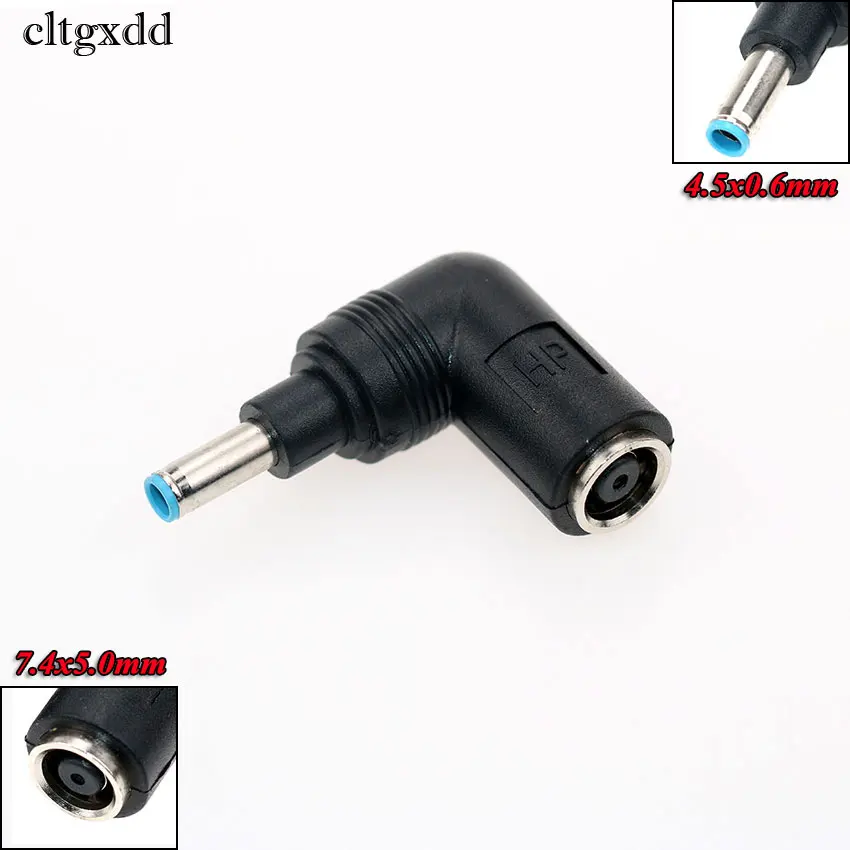 cltgxdd 1PCS DC Jack 7.4*5.0mm Female to 4.5*0.6mm Male Plug 90 Right Angled Adapter Connector For HP Dell Lenovo Laptop