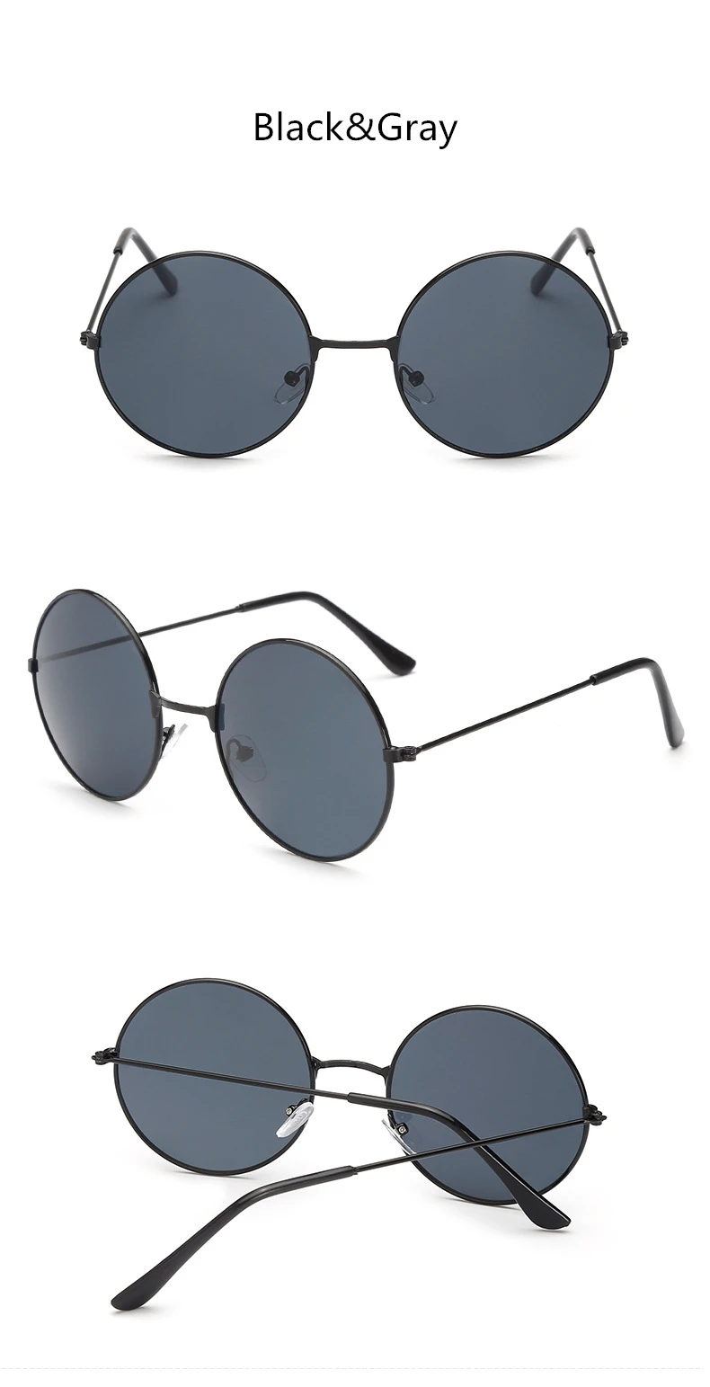 Vintage Round Sunglasses Women Men's Brand Designer Sun Glasses Ladies Spectacles Oculos de Sol Feminoculos_voghion.com