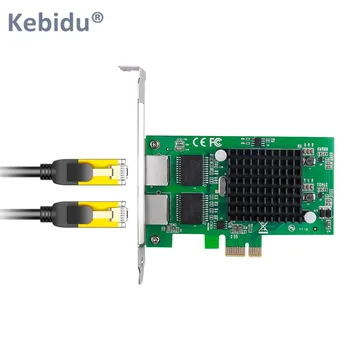 

Kebidu 2 Port RJ45 NIC Server Lan Adapter Network Card Gigabit Ethernet PCI-Express Network Card For PC Desktop Intel82575