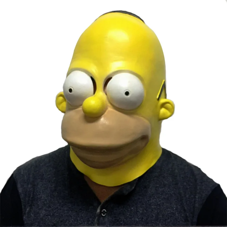 Hot Product  The Homer Simpsons Latex Simpsons cosplay Mask Halloween Cosplay for men fancy party full face funn