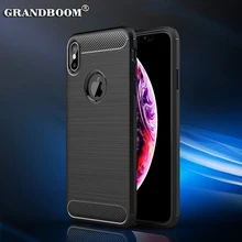 10 шт. силиконовый мягкий ТПУ чехол для iPhone 11 Pro Max XS XR X 8 7 6 6S Plus противоударный чехол s Чехол из углеродного волокна