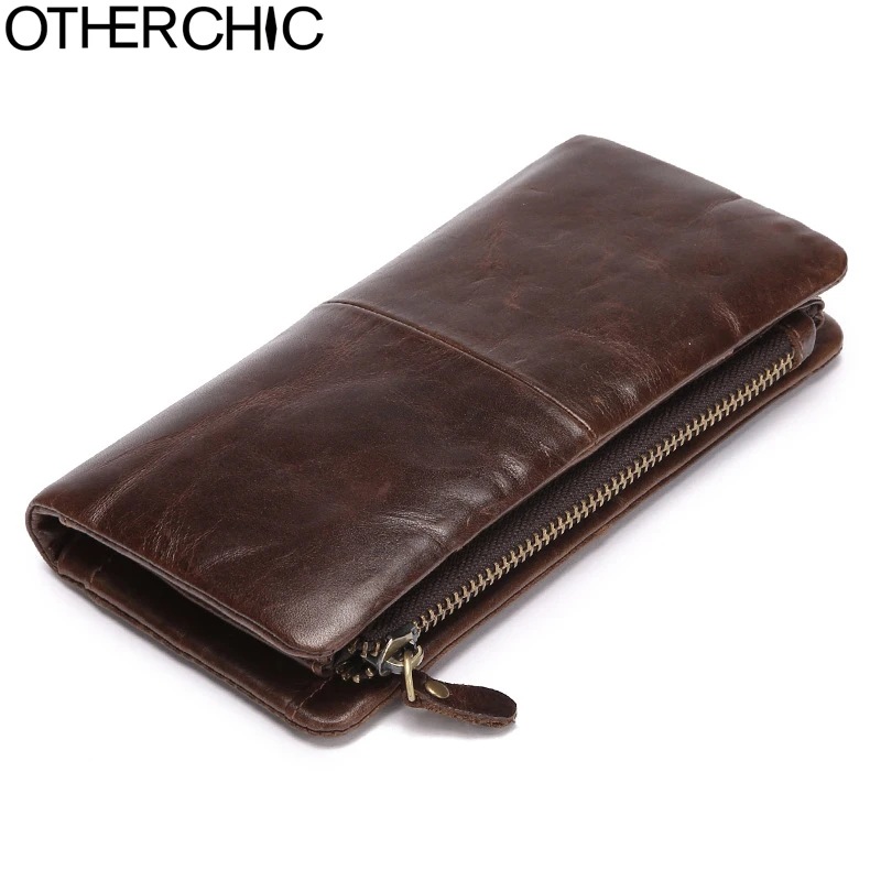 

OTHERCHIC New Head Layer Cowhide Oil Wax Multi Card Long Wallet Removable Large Capacity Wallet Business For Men Bag 17Y06-20